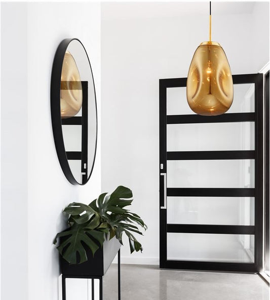 Pendul RFAN, Model 14-1, Abajur Sticla, 1 x E27, Inaltime Reglabila, Auriu