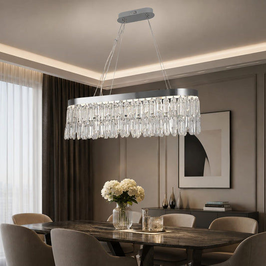 Candelabru LED RFAN, Model 9137/800*300, Textura Cristal, Metal, 74W, Crom