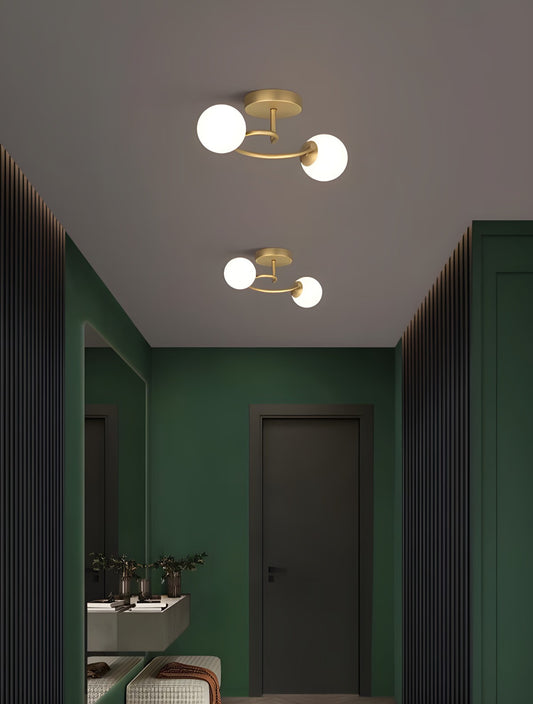 Lustra RFAN, Model 5966/2, Cu Abajururi, 2 X E27, Auriu