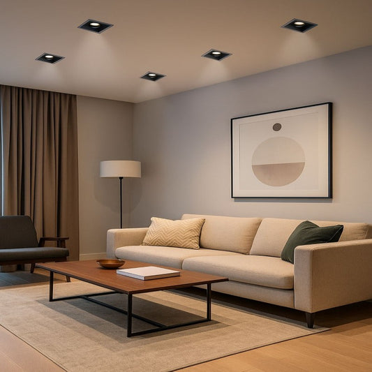 Rama Simpla, H201-SQ, Pentru Spot Incastrat GU10, Patrata, Negru