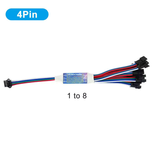 Amplificator Pentru Banda LED RGB Digitala, 8 Iesiri