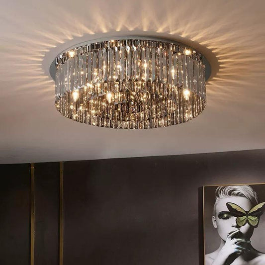 Candelabru RFAN, Model H98348/400, Textura Cristal, Metal, 5 X E14, Crom