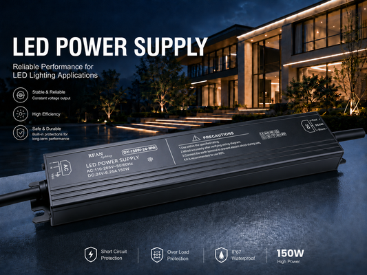Transformator De Tensiune RFAN, Pentru Exterior, IP67, 150W, 24V, 6.25A