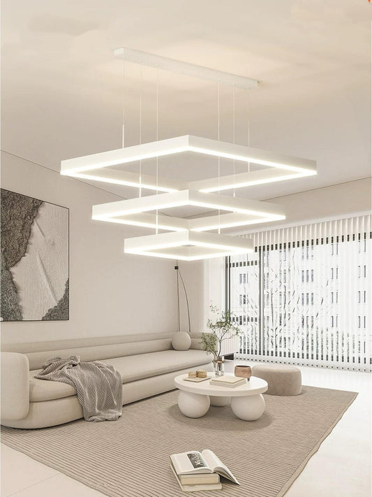 Pendul RFAN, Model 9510-3, cu Telecomanda, 3 Tipuri de Lumina, Inaltime Reglabila, 96W, Alb