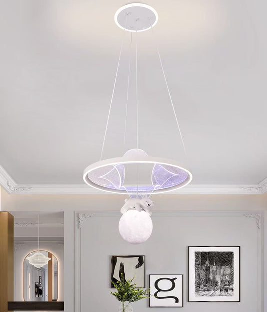 Pendul RFAN, Model 5152, Cu Telecomanda, 3 Tipuri De Lumina, Inaltime Reglabila, 164W, Gri