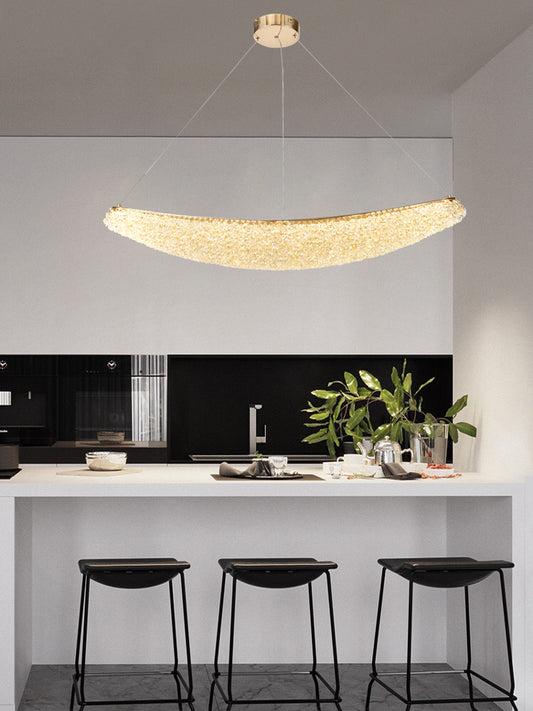 Candelabru LED RFAN, Model 5558/1100, Textura Cristal, Metal, 96W, Auriu