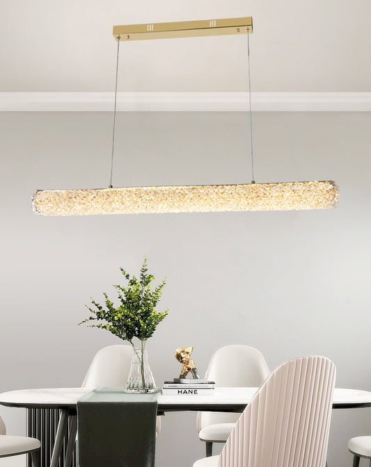 Candelabru LED RFAN, Model 5558/L1000, Textura Cristal, Metal, 41W, Auriu