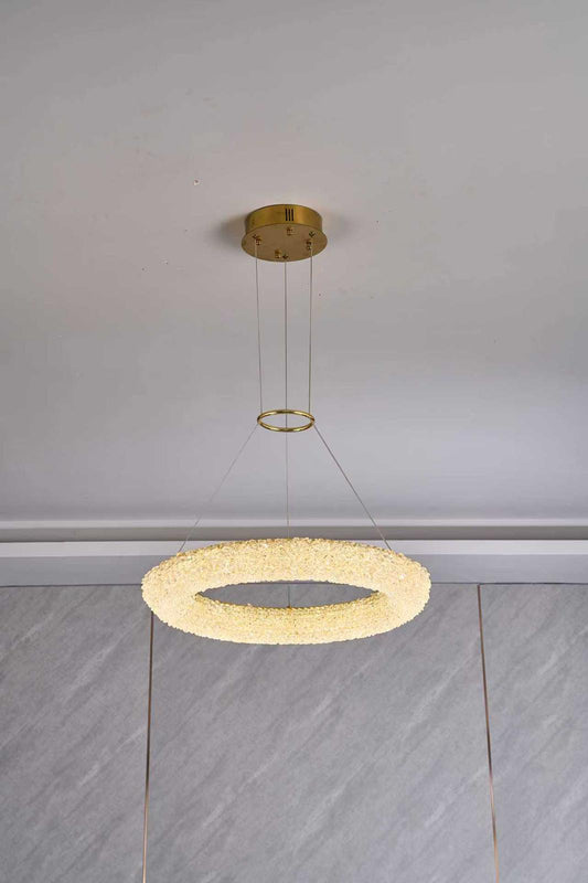 Candelabru LED RFAN, Model H98022-800-1 HCT, Textura Cristal, Metal, 160W, Auriu