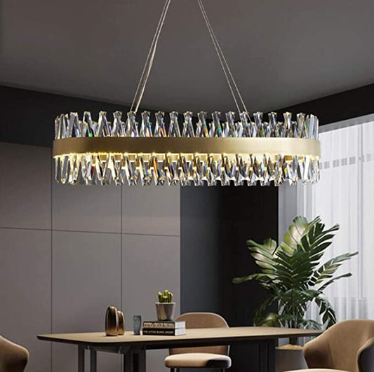 Candelabru LED RFAN, Model 8832/800*300, Textura Cristal, Metal, 74W, Auriu