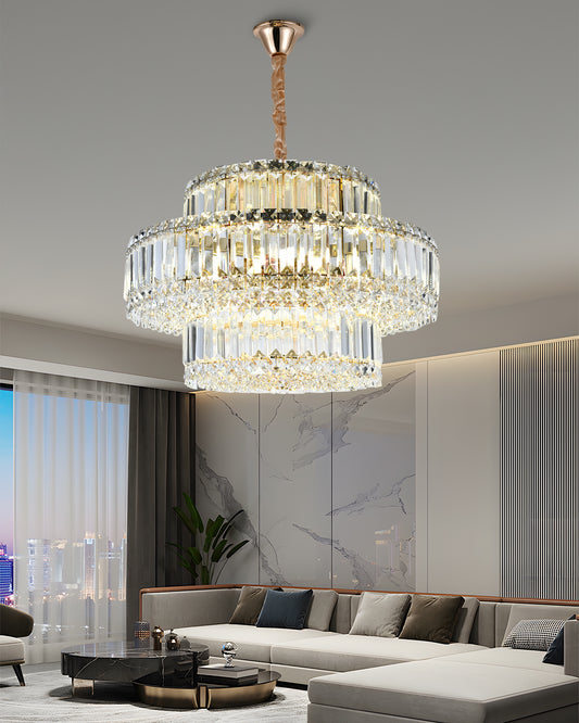 Candelabru RFAN, Model 75005/550, Textura Cristal, Metal, 8 X E14, Auriu