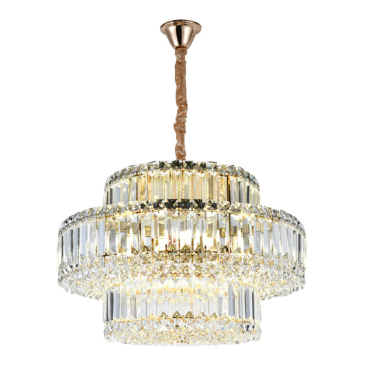 Candelabru RFAN, Model 75005/550, Textura Cristal, Metal, 8 X E14, Auriu