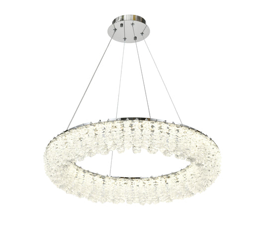 Candelabru LED RFAN, Model 78011-500, Textura Cristal, Metal, 80W, Argintiu