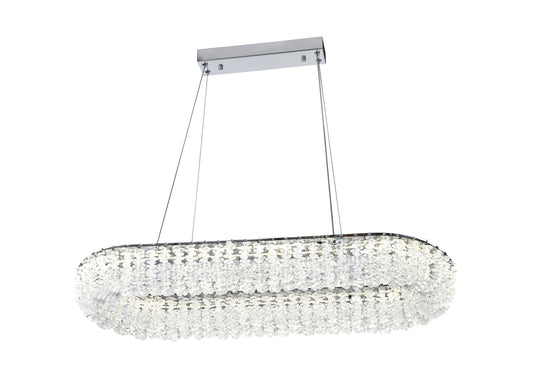 Candelabru LED RFAN, Model 78011/800*300, Textura Cristal, Metal, 100W, Argintiu