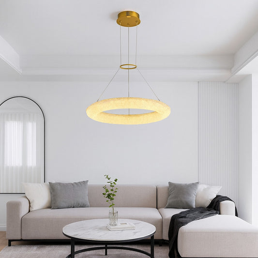 Candelabru LED RFAN, Model H98022-800-1 HCT, Textura Cristal, Metal, 160W, Auriu