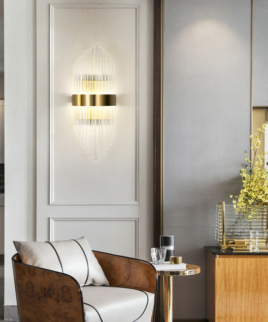 Aplica LED RFAN, Model 8817/2W, Textura Cristal, 3 Tipuri De Lumina, 24W, Auriu