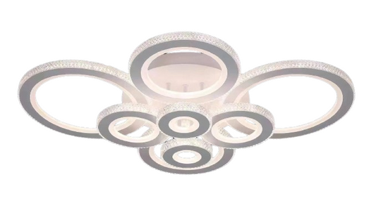 Lustra LED RFAN, Model M600/8, Cu Telecomanda, 3 Tipuri De Lumina, Intensitate Reglabila, 336W, Alb