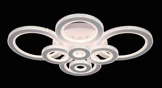Lustra LED RFAN, Model M600/8, Cu Telecomanda, 3 Tipuri De Lumina, Intensitate Reglabila, 336W, Alb