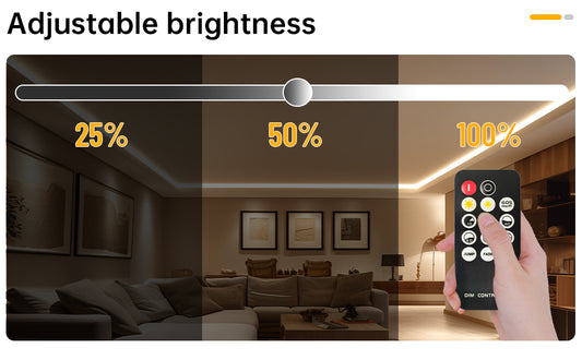 KIT Banda LED COB RFAN, cu Telecomanda, Lumina Calda, 3000K, 5m, 14W/m, 24V, Transformator 72W