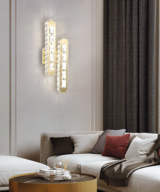 Aplica LED RFAN, Model B7156, Textura Cristal, 3 Tipuri De Lumina, 10W, Auriu