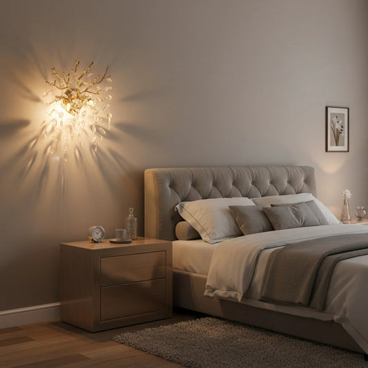 Aplica RFAN, Model W33007/2L, Textura Cristal, Metal, 2 X E14, Auriu