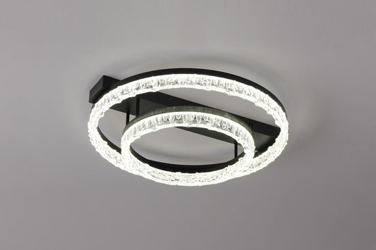 Lustra LED RFAN, Model T9898/2, cu Telecomanda, 3 Tipuri de Lumina, Intensitate Reglabila, 144W, Negru