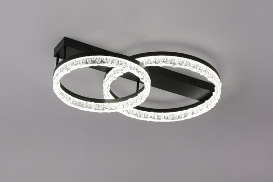 Lustra LED RFAN, Model T9899/2, cu Telecomanda, 3 Tipuri de Lumina, Intensitate Reglabila, 120W, Negru