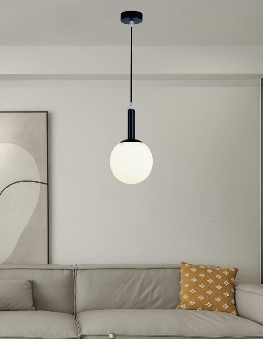 Pendul RFAN, Model F76-1, cu Abajur, 1 x E27, Inaltime Reglabila, Negru