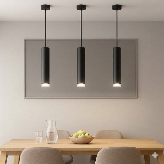 Pendul RFAN, Model WL608, 1 x GU10, Inaltime Reglabila, Negru