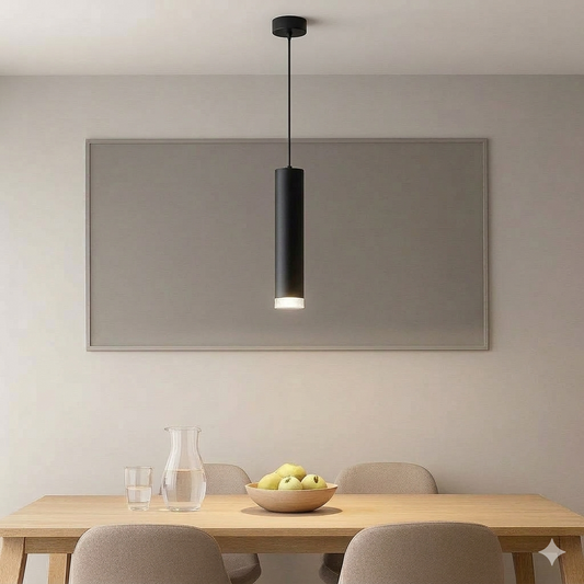 Pendul RFAN, Model WL608, 1 x GU10, Inaltime Reglabila, Negru