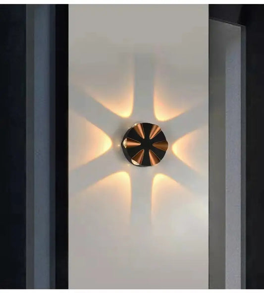 Aplica Exterior RFAN, Model L611, Material Aluminiu, IP65, Lumina Neutra, 6W, Negru/Auriu