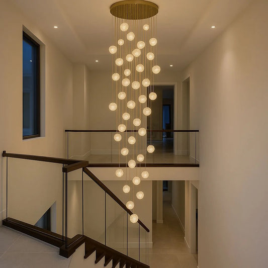 Candelabru LED RFAN, Model H98022-60, Textura Cristal, Metal, 60 X G9, Auriu