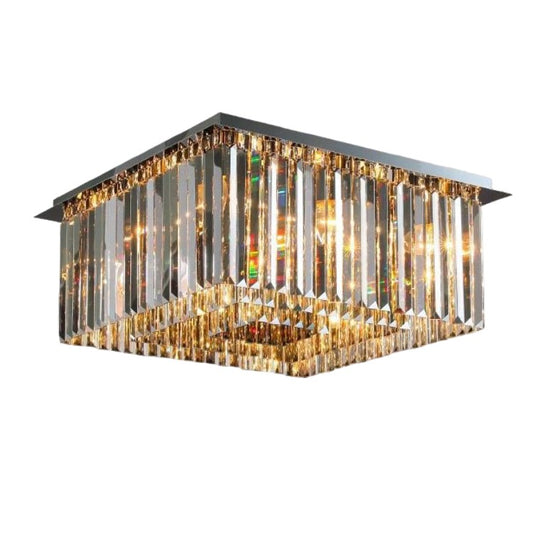 Candelabru RFAN, Model H98348/600x600, Textura Cristal, Metal, 12 X E14, Crom