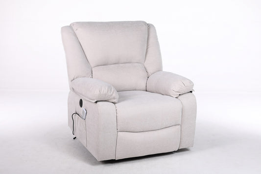 Fotoliu cu Masaj și Încălzire, Recliner Electric, Bej