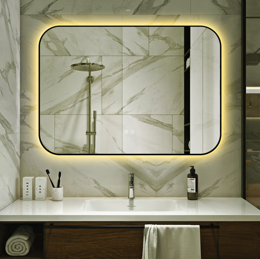 Oglinda LED Si Touch, Cu Functie Dezaburire, Rama Negru, 100 x 70 cm, J187-10070 Smack