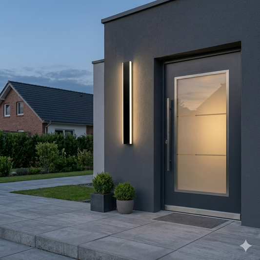 Aplica LED Exterior RFAN, Model K-23180AL, IP65, Lumina Calda, 44W, Negru