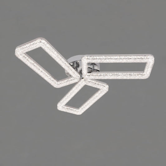 Lustra LED RFAN, Model K2551/3A, cu Telecomanda, 3 Tipuri de Lumina, Intensitate Reglabila, 120W, Argintiu