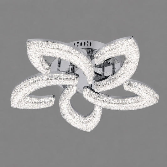 Lustra LED RFAN, Model K2558/5, cu Telecomanda, 3 Tipuri de Lumina, Intensitate Reglabila, 120W, Argintiu