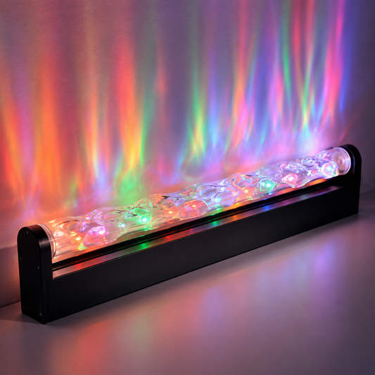 Lampa LED cu efect de valuri pe apa, RGB+CCT, control DMX512, 32W/40W, 83/100 cm, neagra
