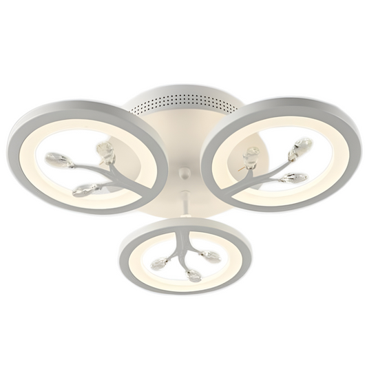 Lustra LED RFAN, Model R9096/3, cu Telecomanda, 3 Tipuri de Lumina, Intensitate Reglabila, 60W, Alb