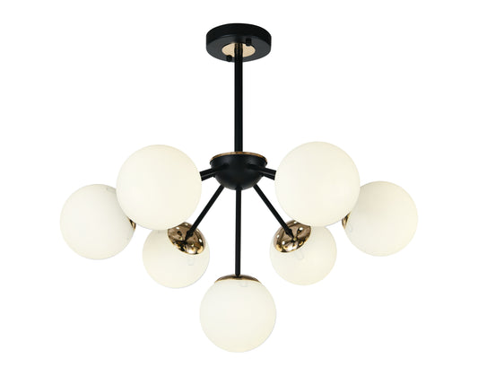 Lustra RFAN, Model N36368-7, Cu Abajururi, 7 X E27, Negru