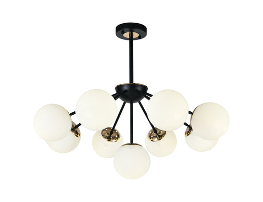 Lustra RFAN, Model N36368-9, Cu Abajururi, 9 X E27, Negru