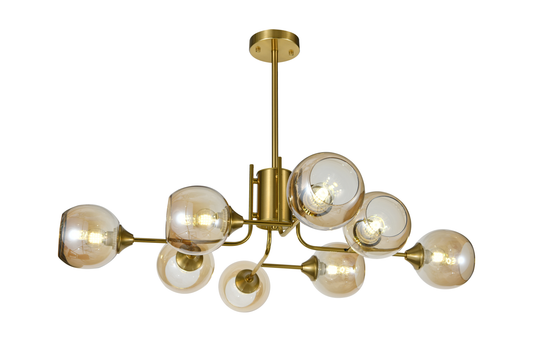 Lustra RFAN, Model N6802-8, Cu Abajururi, 8 X E27, Auriu
