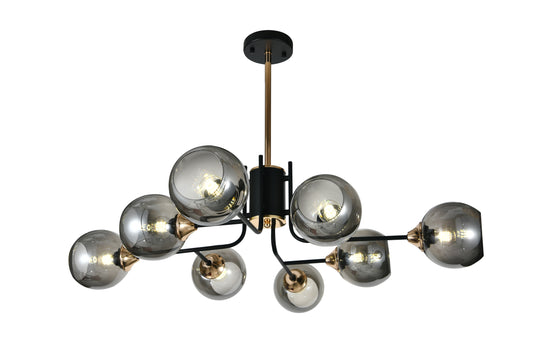 Lustra RFAN, Model N6802-8, Cu Abajururi, 8 X E27, Negru