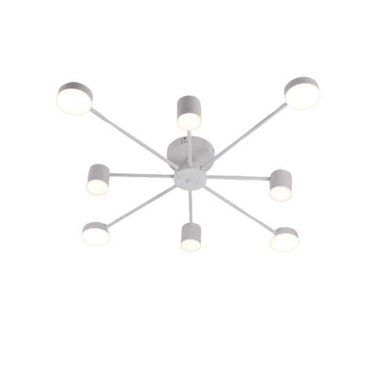 Lustra LED RFAN, Model R9029-8, cu Telecomanda, 3 Tipuri de Lumina, Intensitate Reglabila, 96W, Alb