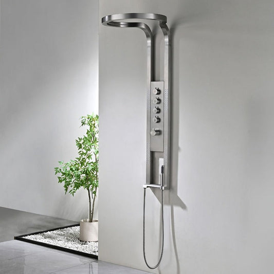 Panel de Dus Lux, Efect de Ploaie, 4 Functii Apa, Gri Antracit