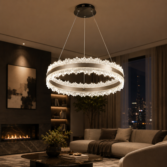 Pendul RFAN, Model R9189/600, Cu Telecomanda, 3 Tipuri De Lumina, Inaltime Reglabila, 132W, Maro