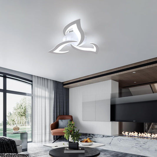 Lustra LED RFAN, Model R9176/3A1, cu Telecomanda, 3 Tipuri de Lumina, Intensitate Reglabila, 42W, Alb