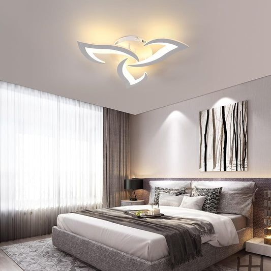 Lustra LED RFAN, Model R9176/3A1, cu Telecomanda, 3 Tipuri de Lumina, Intensitate Reglabila, 42W, Alb
