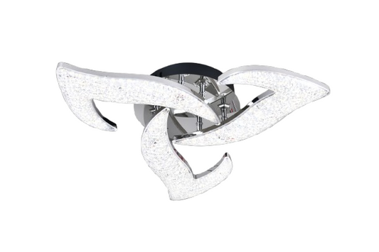 Lustra LED RFAN, Model R9179/3, Cu Telecomanda, 3 Tipuri De Lumina, Intensitate Reglabila, 60W, Argintiu