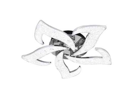 Lustra LED RFAN, Model R9179/5, Cu Telecomanda, 3 Tipuri De Lumina, Intensitate Reglabila, 100W, Argintiu